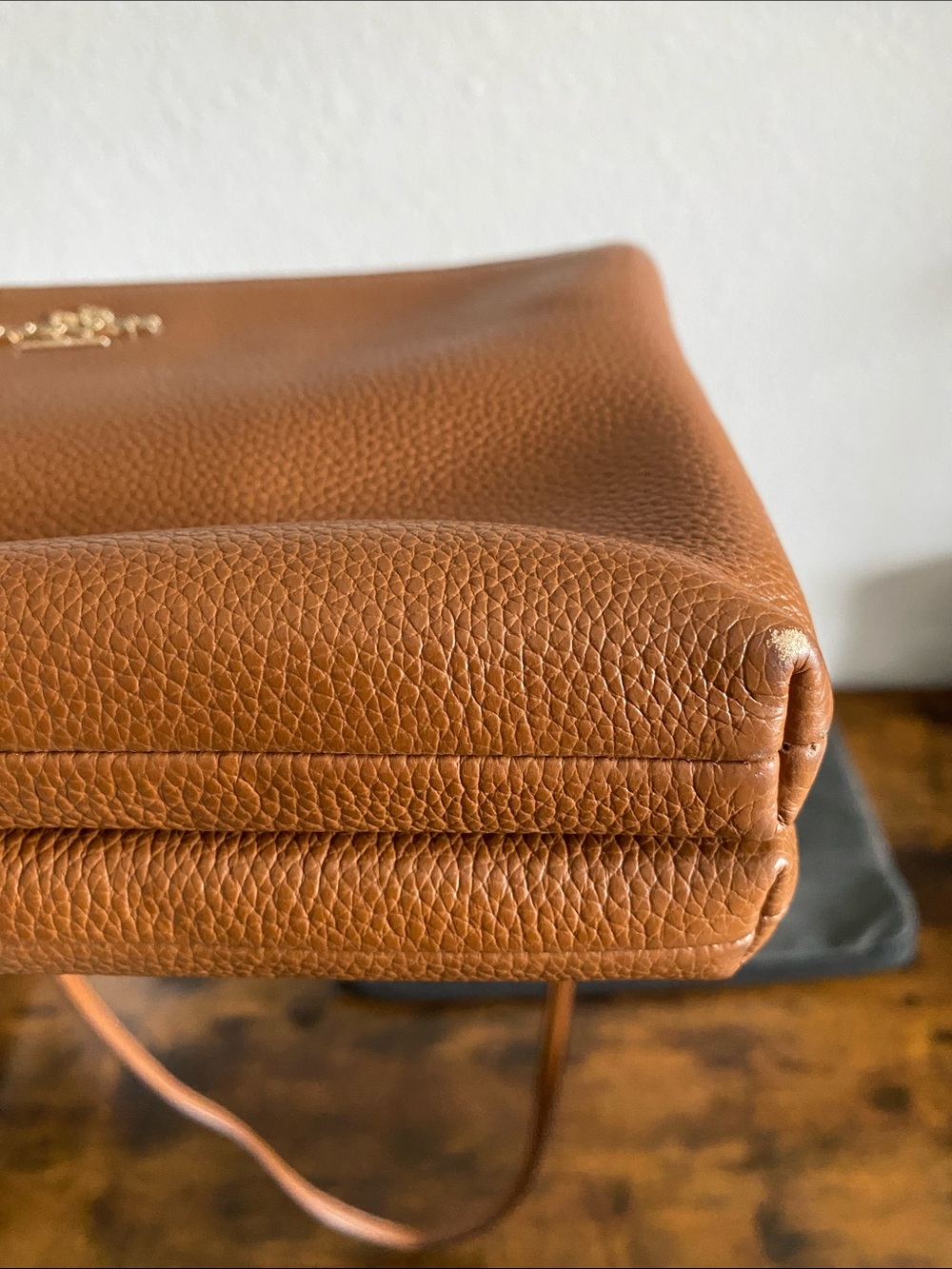 Coach Pebbled Leather Crossbody Purse in Chestnut Brown with Gold Hardware - Picture 16 of 16